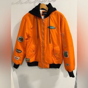 Airwalk Orange Bomber Jacket with Black Details